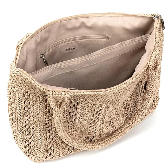 Like New Gen Crafted Classic Crochet Carryall Tote Bag in Bamboo - Picture 3 of 7